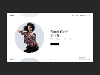 Elson - Round Product Slider animation branding contemporary creative design fashion flat minimal minimalism shop typography ui urban ux web website