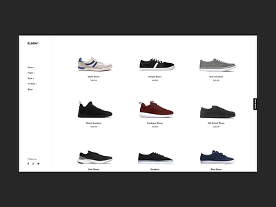 Elson - Shoe Store animation branding contemporary design fashion flat minimal minimalism shop ui urban ux web website