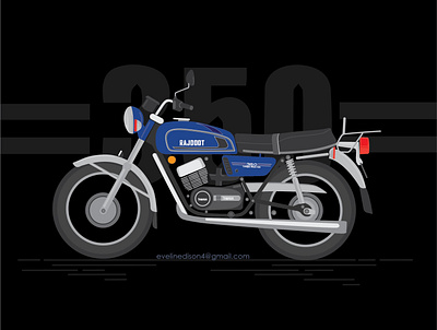 RD350 bike black blue branding design illustration india kerala logo motorbike old rd rd350 simple ux