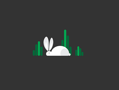 Rabbit in the garden animal bg black creative design design green illustration illustrationof rabbit rabbit simple vector