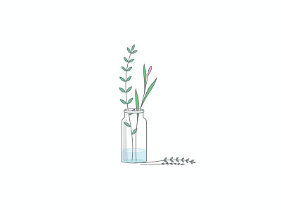 tiny bottle plant app branding design doodle flat icon illustration plant simple tiny art ux vector