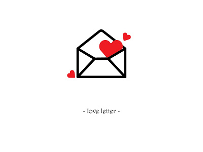 loveletter app black branding design icon illustration illustrator line drawings logo red simple ux vector web