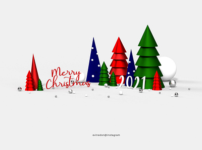 Merry Christmas 3D illustration 2021 3d art 3d illustration adobe dimension branding christmas design evelin illustration logo ui ux web