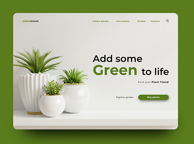 landing page app branding dailyui dailyui 003 design garden green landing design landingpage minimal plant simple ui uiux web