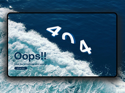 daily ui 8 404web 2021 404 404 error page 404 page app branding dailyui design icon illustration ocean real image simple ui ux web