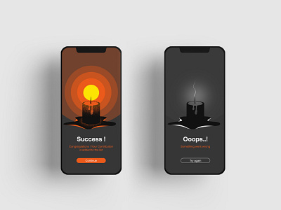 flash message 011 app black black and yellow branding candle daily dailyui dailyuichallange flash message icon illustration minimal oops simple success ui ux vector web