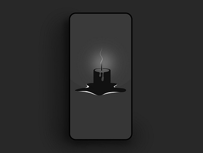 candle light 2021 app black and white candle concept creative design digital digitalart flat illustration interface minimal simple smoke ui ux vector