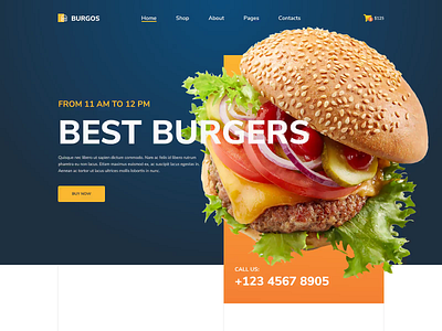 Burgos – Street Food Website Design burger designs food merkulove street food ui ux ui design ux