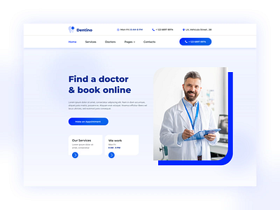 Dentino – Dental Clinic animation care clinic dental dentist dentistry doctor graphic design health healthcare medical merkulove ui