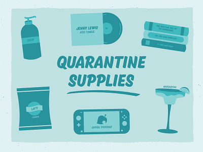 Quarantine Supplies design dribbble illustration texture vector