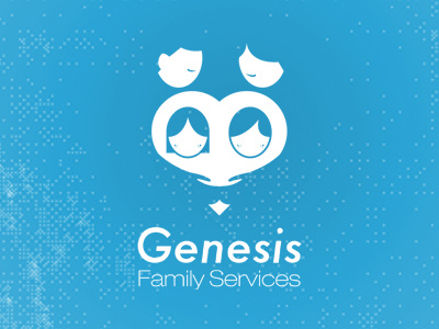 Genesis boy family father girl hands heart logo mother