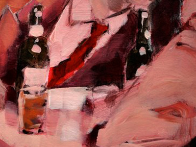 Red colour scheme acrylic colour drinks mix media paint painting portrait red traditional
