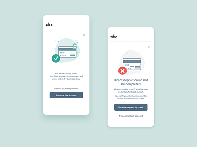 Success and error screens banking banking app bankingapp error screen product design succes screen success screens ui ux