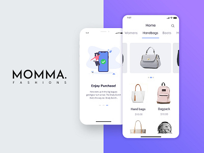 Momma Fashions Mobile UI Design