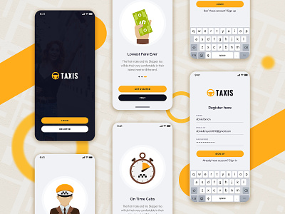 Taxi Booking Mobile App UI Design