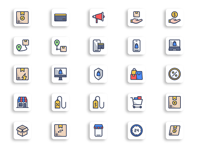 E-Commerce and Shopping Icon Set design flat graphic icon icon design icon set icons illustration minimal ui ux vector