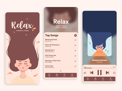 Music App Design Concept flat flat design flat illustration graphic illustration minimal music app music app design music app ui music player ui ux
