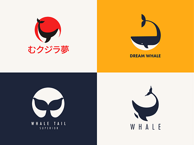 Whale logo collection branding design flat graphic graphic design illustration logo minimal whale