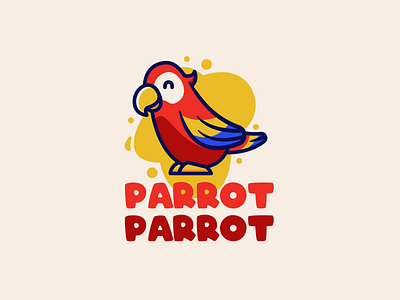 Cute parrot illustration in flat design