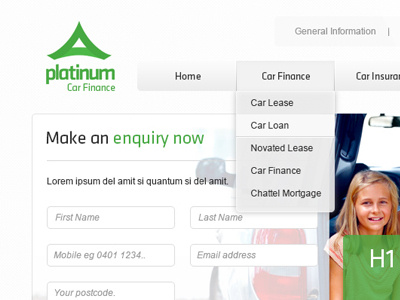 Platinum Direct Australia bootstrap car design responsive ui ux website