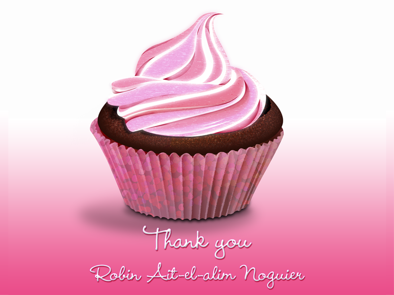 Pink CupCake dribbble invitation thank you cup cake pink draft