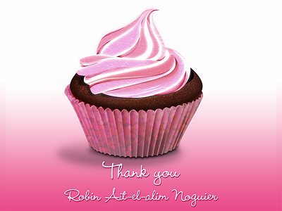 Pink CupCake cup cake draft dribbble invitation pink thank you