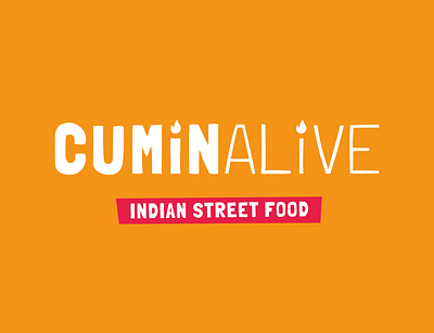 CuminAlive Indian Street Food Kitchen alive branding cook cumin design flat food indian kitchen logo logotype minimal restaraunt street typogaphy vector