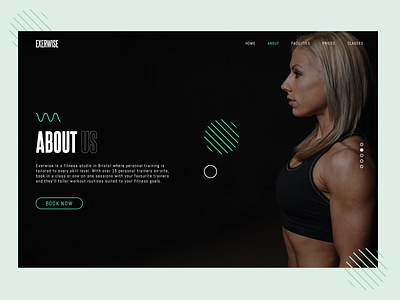 Exerwise About Page branding design exercise fitness flat gym minimal personal training ui web website