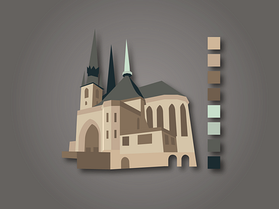 Cathedral architecture cathedral cathedral illustration christian churche churche illustration city colorpalette flyer design flyerdesign kathedrale kirche logo logo design luxembourg mika mikasalentiny religion salentiny tourism