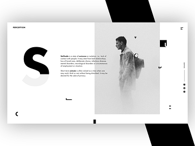 Solitude - exploration black and white clean design landing page typography ui ux web web design website