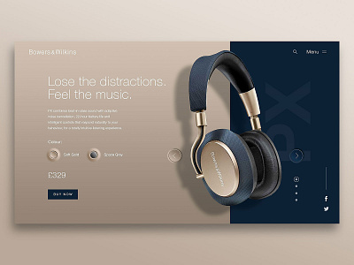 Bowers & Wilkins PX Landing Page clean design gradient headphones landing page product page ui ux web web design website