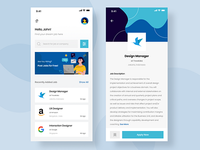 Job-Search App - Exploration clean job job application job finder job search mobile app design ui uidesign uidesigner uiux uiux design uiuxdesign uiuxdesigner userinterface