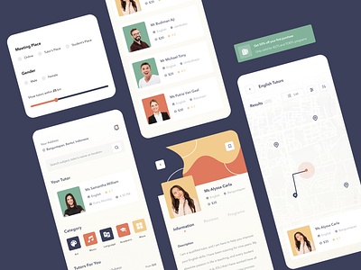 Tutor Finder App clean education app mobile app mobile app design school tutor tutor finder ui uidesign uidesigner uiux uiuxdesign userinterface