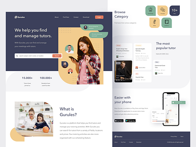 Gurules - Tutor Finder Homepage clean homepage homepage design landingpage tutor tutor finder ui uidesign uidesigner uiux uiuxdesign userinterface webdesign webdesigner