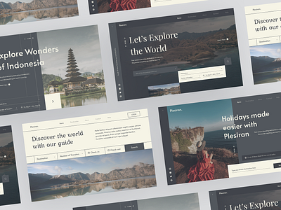 Layout Explorations - Travel Web Hero Section clean layout travel travel web travel website ui uidesign uidesigner uiux uiuxdesign userinterface web layout webdesign webdesigner