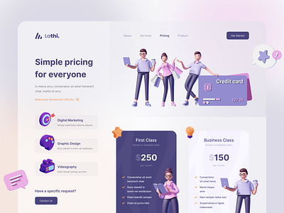 Exploration - Crative Agency Pricing Section 3d 3d website agency clean crative agency digital agency pricing pricing section ui uidesign uidesigner uiux uiux designer uiuxdesign uiuxdesigner userinterface webdesign webdesigner