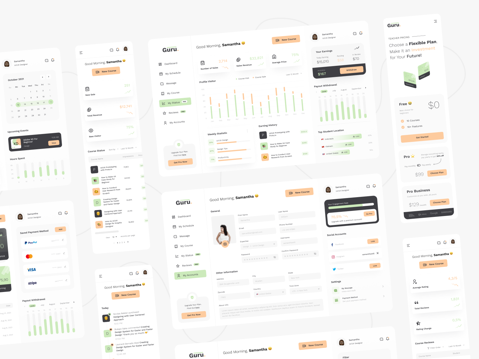 Guru Teacher Dashboard Ui Kit By Nuha Maulana Ahsan 🦅 For Vektora On