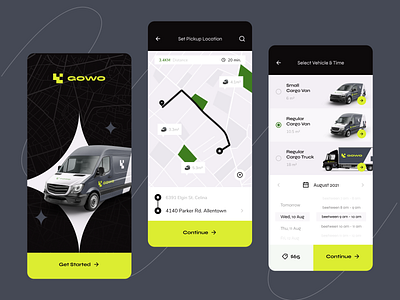 Gowo - On-Demand Moving & Delivery Platform clean delivery delivery app maps mobile mobile app mobile app design moving ui uidesign uidesigner uiux uiux designer uiuxdesign userinterface