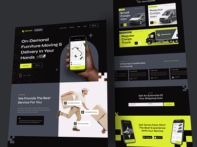 Gowo - Landing Page Exploration apps landing page clean delivery delivery apps landing page maps moving ui uidesign uidesigner uiux uiux designer uiuxdesign userinterface web design