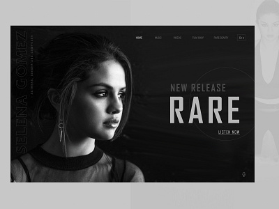 Selena Gomez landing page design scandinavian design ui design visual designs