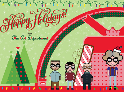 GPI Holiday Banner for my Art Dept. Team. character design illustration kawaii sacredbred vector