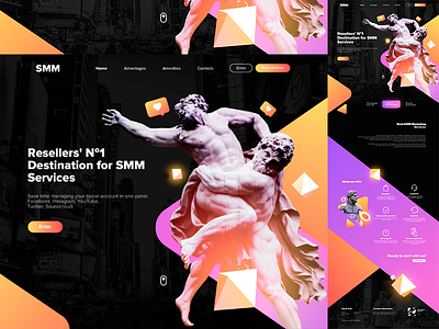 Landing Page (Resellers №1 SMM Services) design illustration