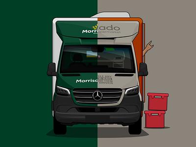 Lockdown Doodle: Mercedes Sprinter car colour covid19 delivery design green illustration illustrator lockdown logo mercedes orange van vector