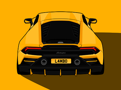 Lamborghini Huracan Evo car colour design exotic illustration lambo lamborghini supercar vector yellow