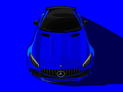 Mercedes AMG GTR amg blue car colour design exotic gtr illustration illustrator mercedes vector