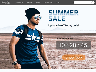 Daily UI Challenge #003 003 challenge daily ui dailyui landing page shopping summer sale ui ux