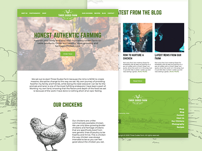 “Three Dudes Farm” Website Design chicken design e commerce design farm farming homepage responsive design responsive website site design ui ui design ux ux ui ux design uxui web design webdesign website