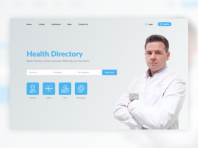 Health Directory Homepage design doctor health homepage homepage design interface design site ui ux ux designer web website website design