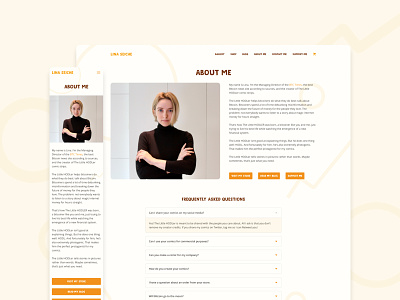 About Me Page Web-design for Lina Seiche Website