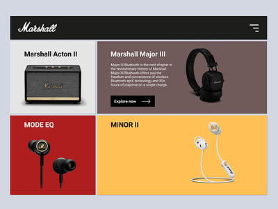 "Marshall" New Homepage Concept design headphones homepage homepage design interface marshall site ux ux designer web website